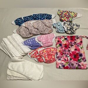 Cloth Diapers Bundle - Alva Baby Brand Cloth Diaper Covers and Inserts + Wet Bag